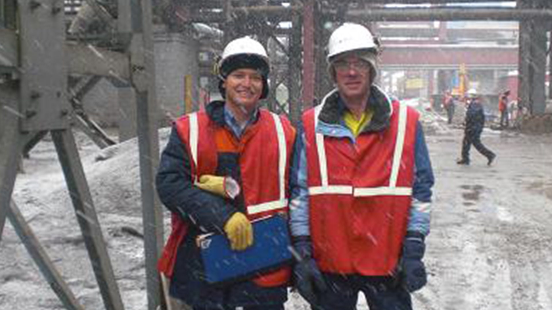 Len and Martin in freezing weather