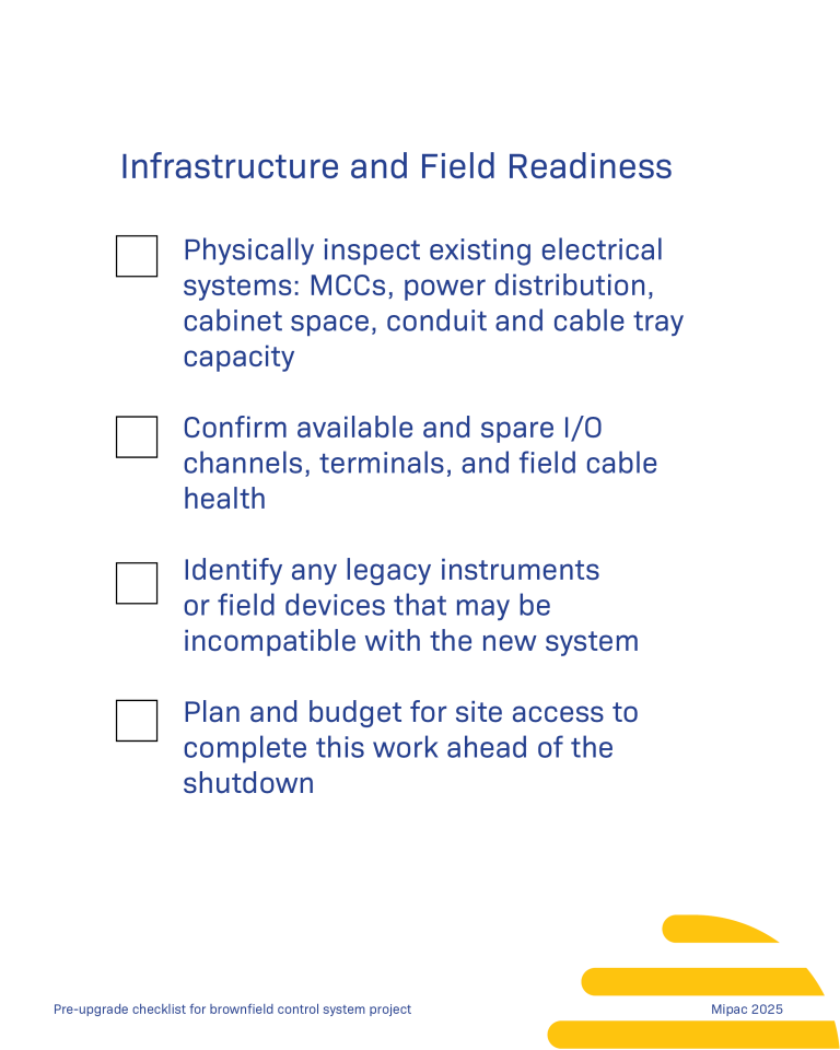Checklist for brownfield control system upgrades4