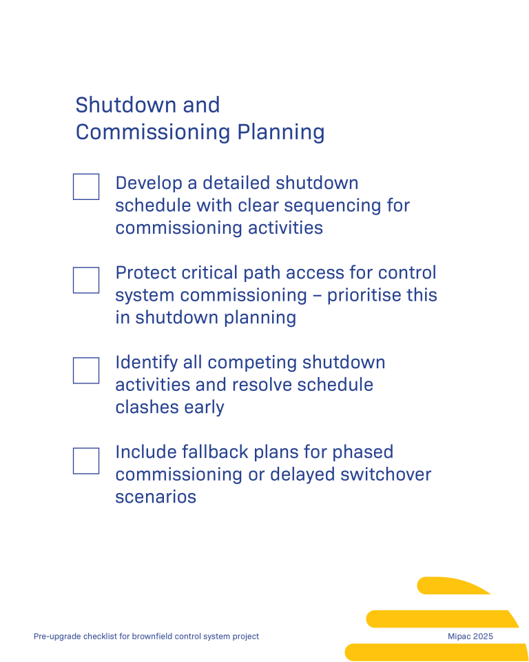 Checklist for brownfield control system upgrades6